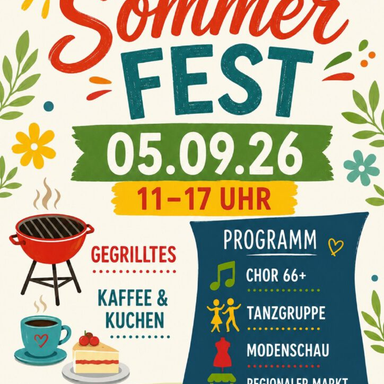 Sommerfest der AWO am 05. September 2026 von 11.00 - 17.00 Uhr Solingerstrasse 103